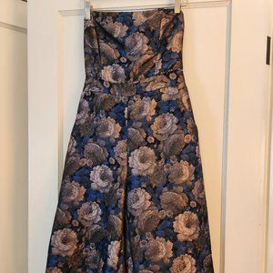 ANTHROPOLOGIE GREYLIN JACQUARD STRAPLESS JUMPSUIT  - Size Small